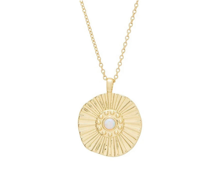 Opal Sunburst Pendant-Gold