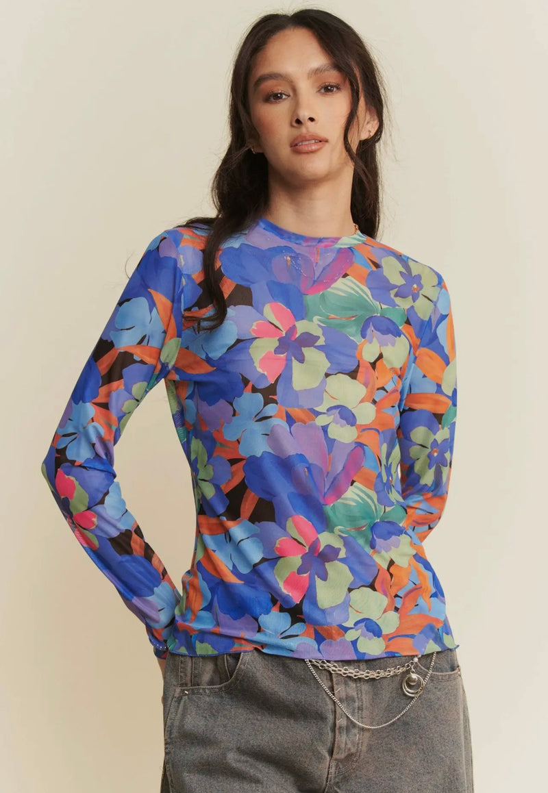 Florence Floral Mesh Top