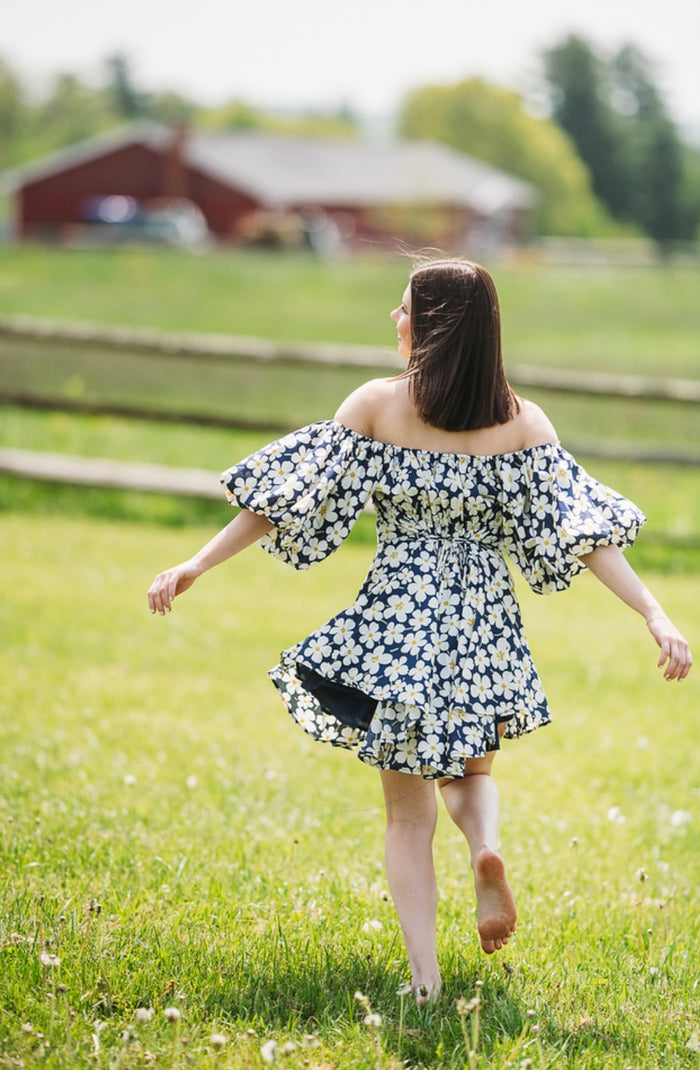 Nyla Navy Floral Dress