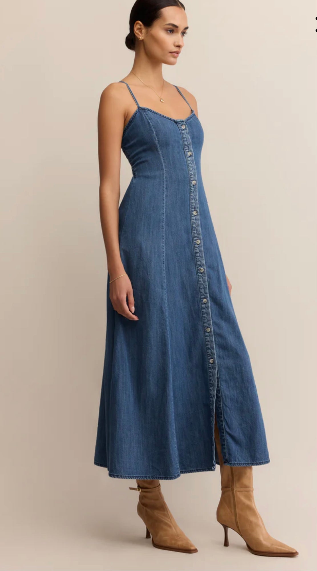 Angel Eyes Denim Midi Dress
