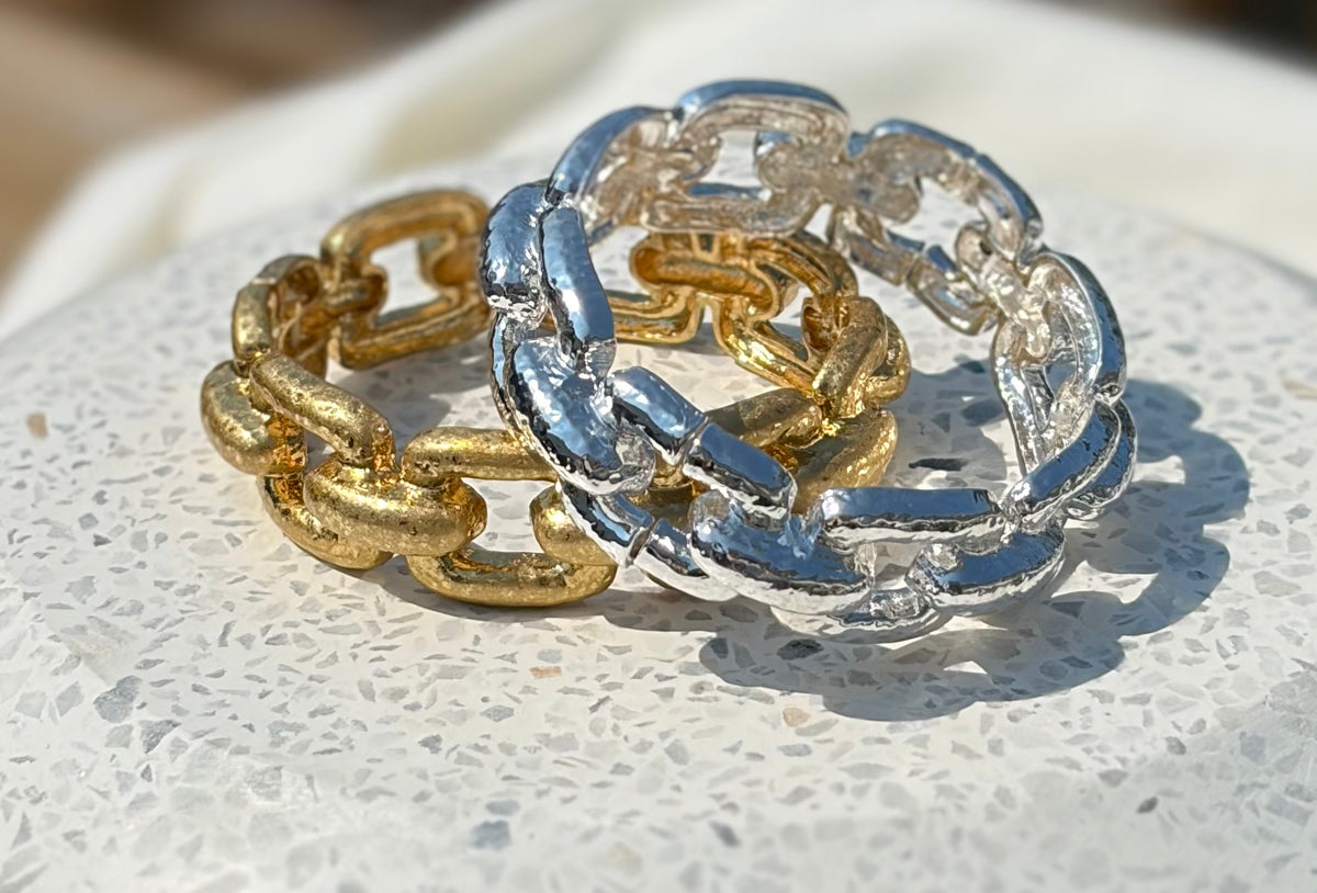 Hammered Chain Bangle