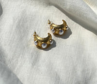 Pearl Half Moon Hoops