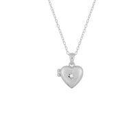 Heirloom Heart Locket Necklace-Silver