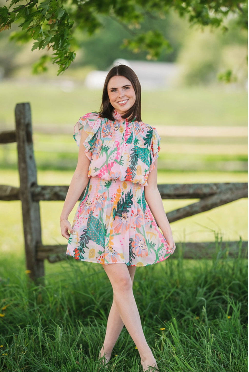 Evalina Flower Mini Dress