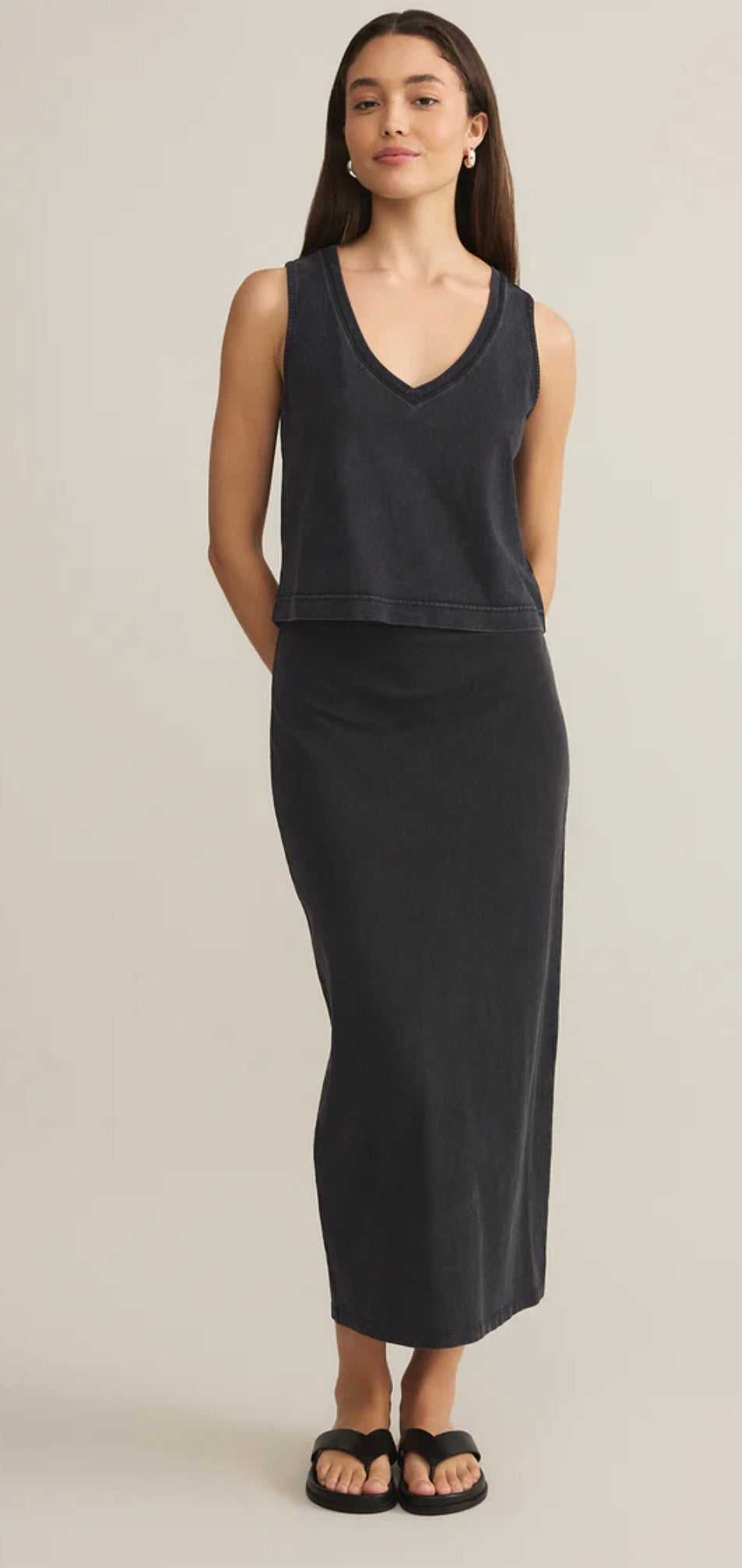 Sloane V Neck Top Black