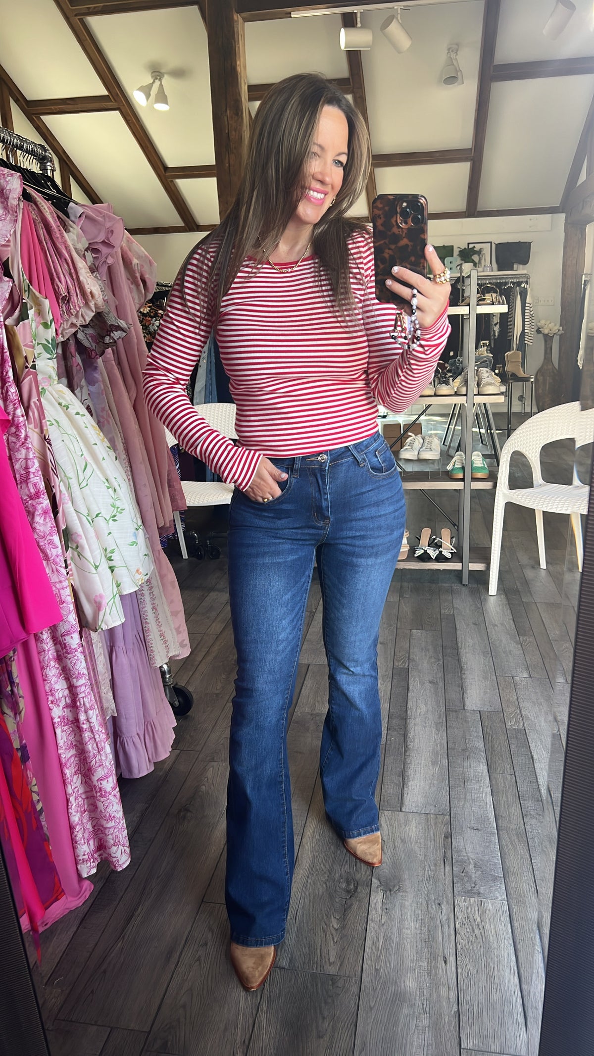 Little Red Stripe Top
