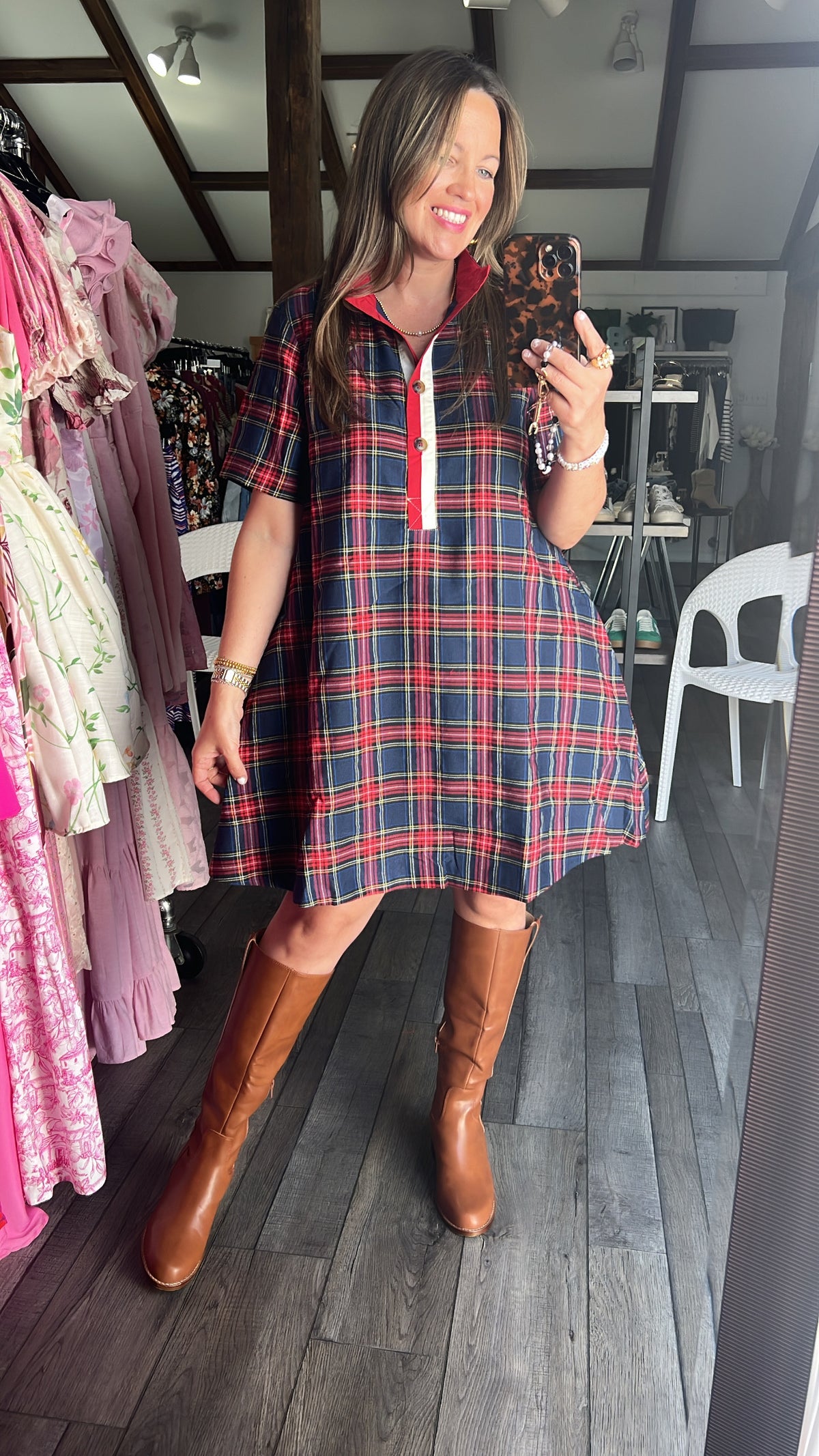 Twirl in Tartan Dress