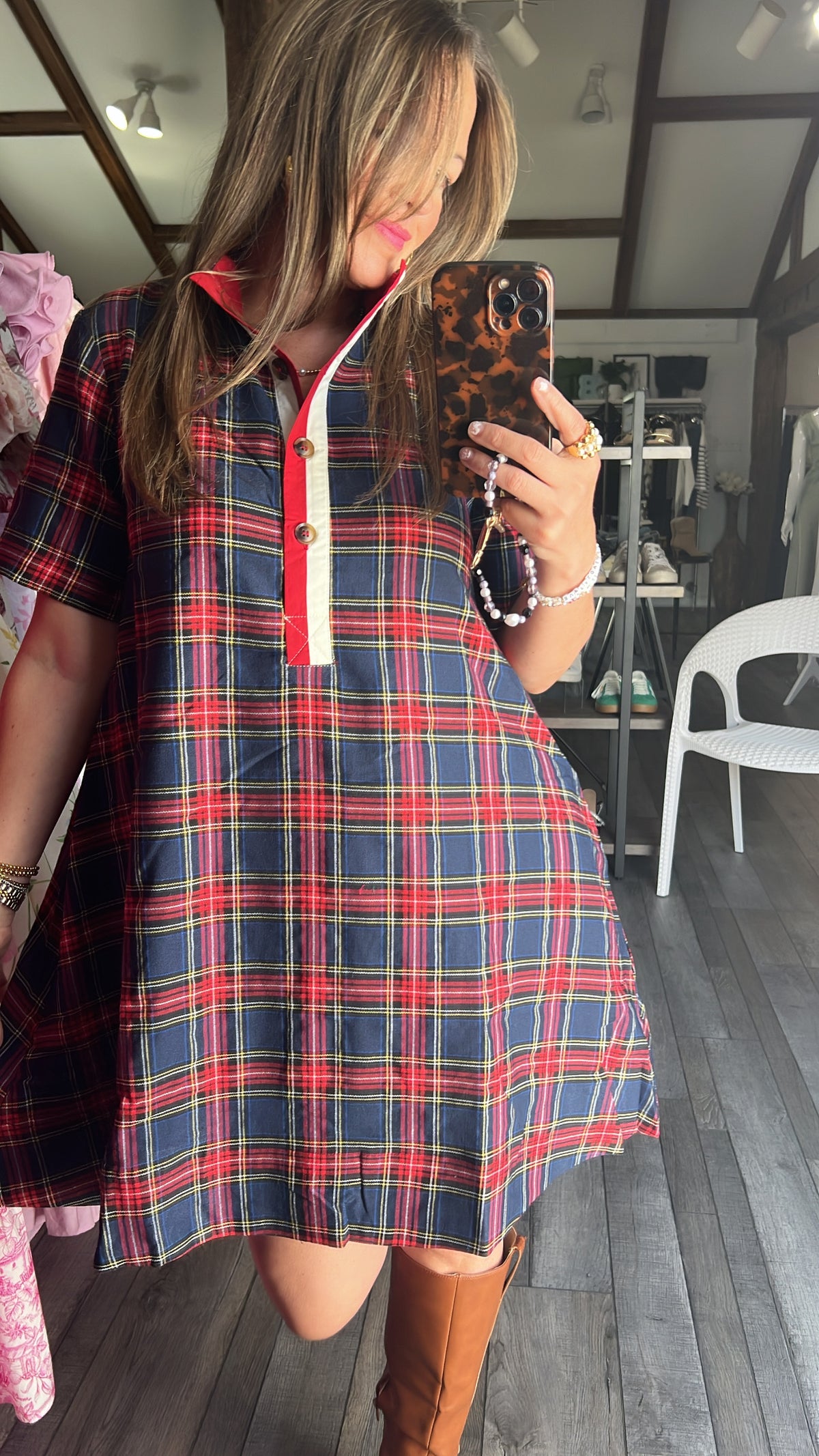 Twirl in Tartan Dress