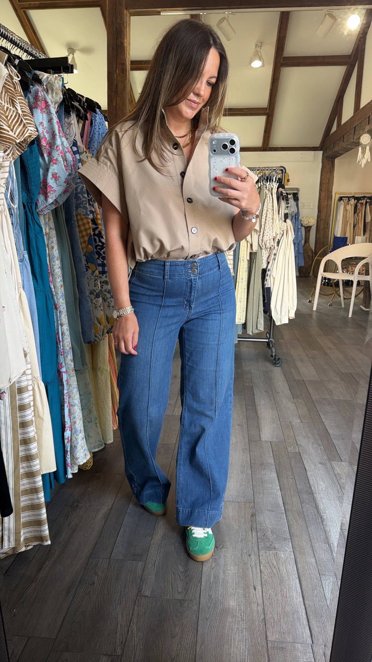 Raincoat Vibes Button Top