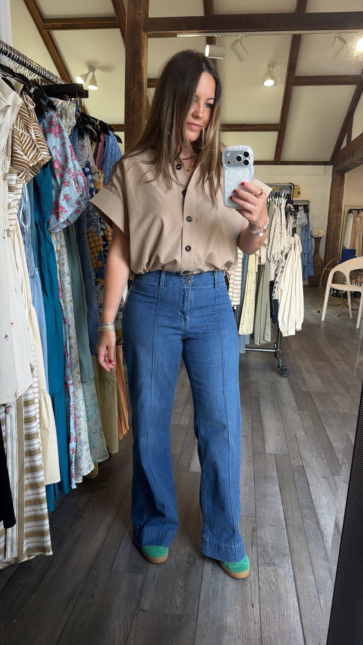 Raincoat Vibes Button Top