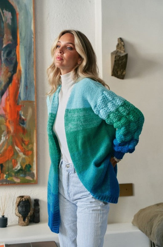 Blue Ombre Combo Cardi