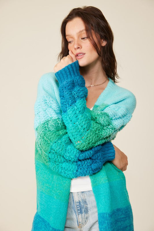 Blue Ombre Combo Cardi