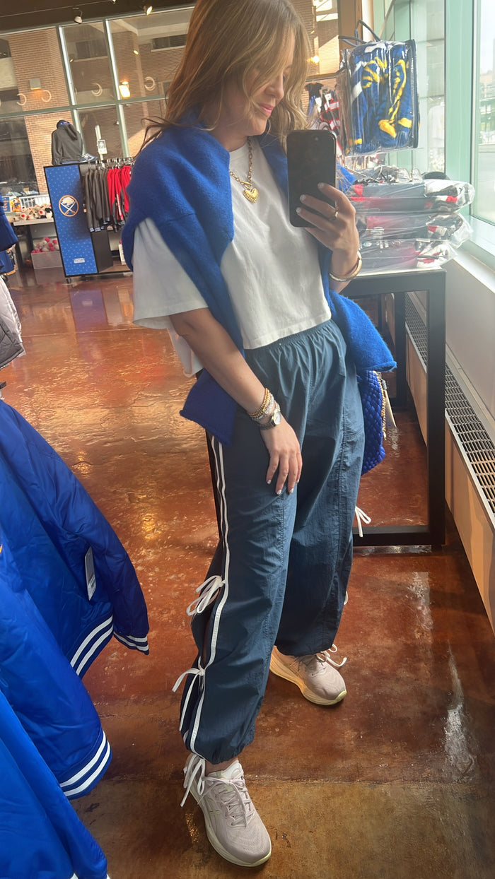 Blue Parachute Tie Pants