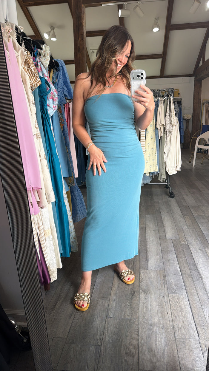 Teal Tube Dress