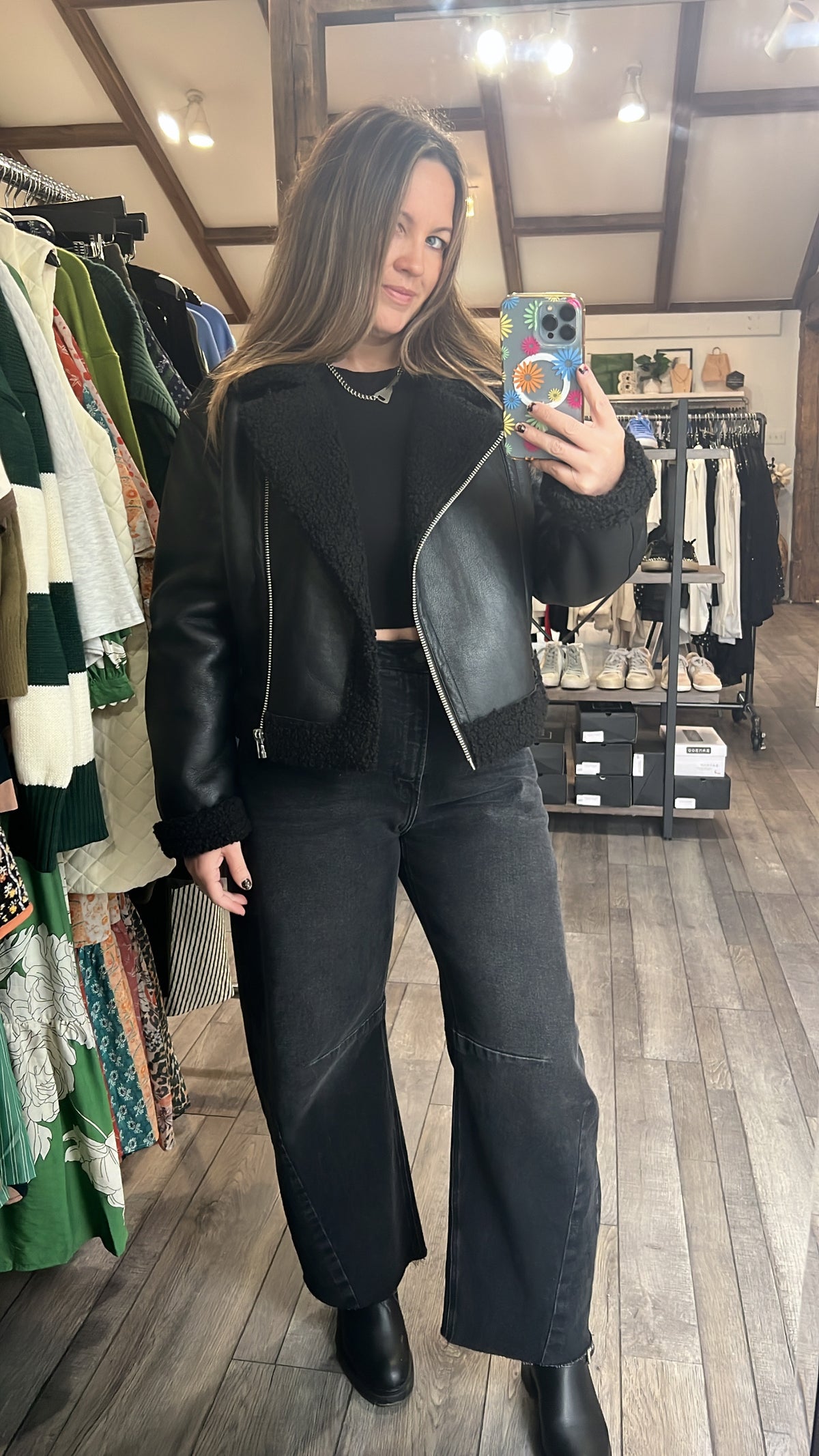 Black Kat Sherpa Trim Jacket