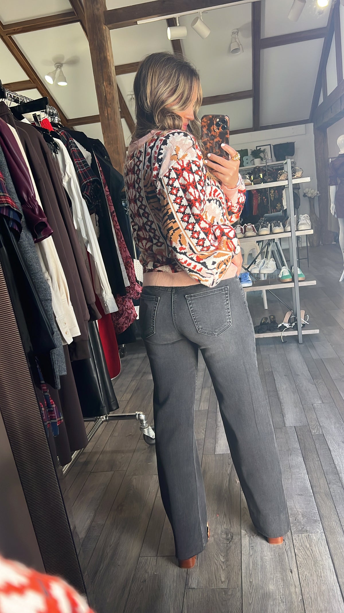 Washed Grey Slim Palazzo With Scissor Cut Jeans