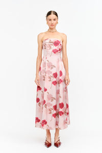 Rosie Dress Mauve Strapless Midi Dress