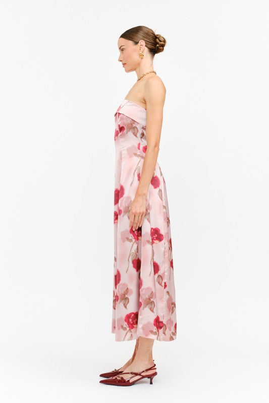 Rosie Dress Mauve Strapless Midi Dress