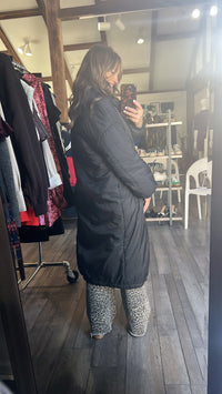 Oversized Long Black Button Down Coat