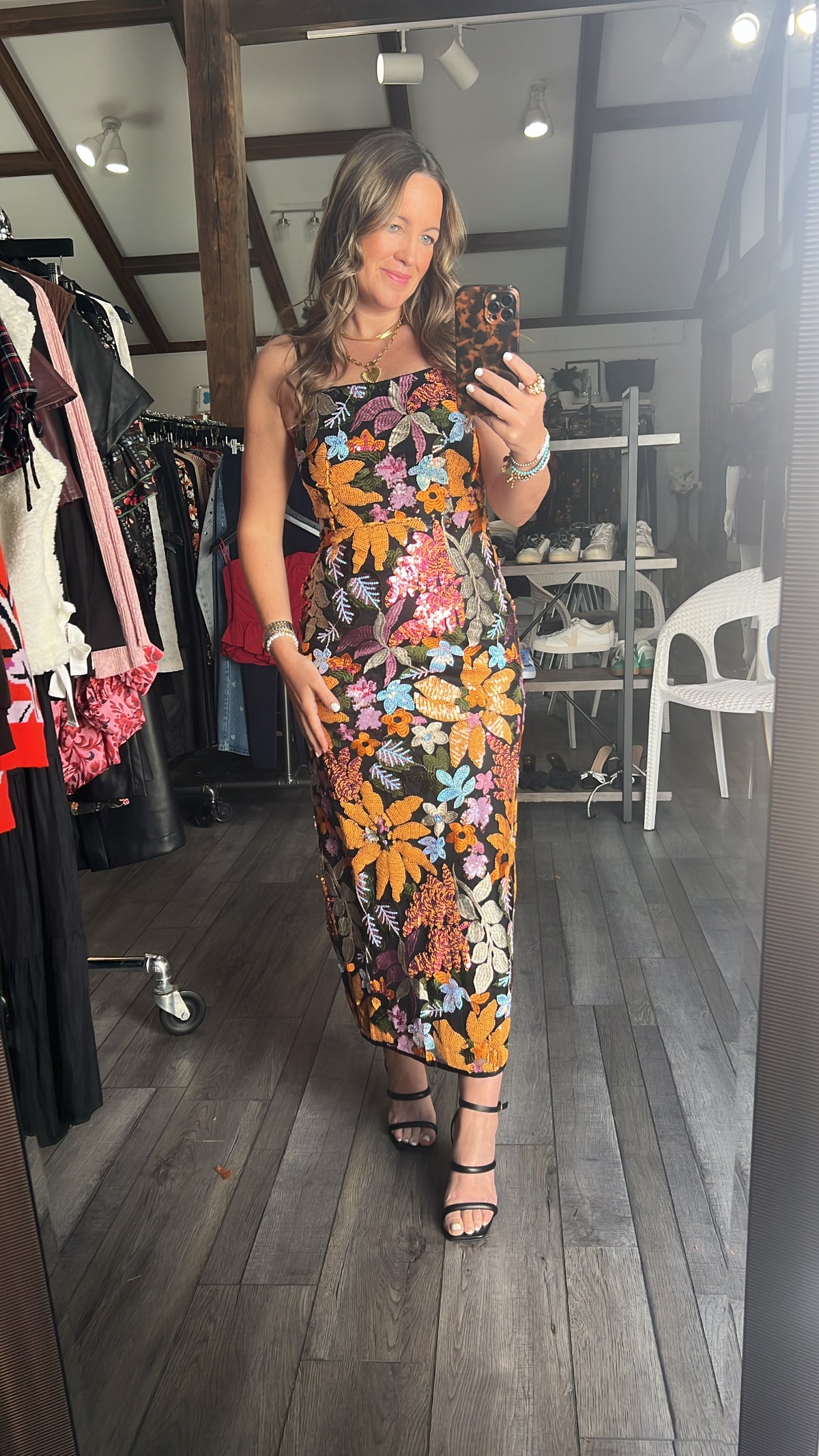 midi dress for event Subtle Floral Midi Dress