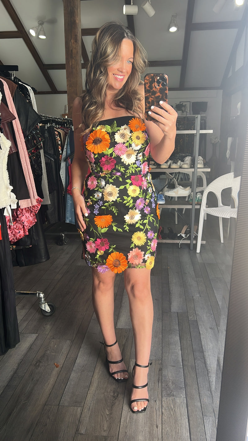 Petal Pop Strapless Dress