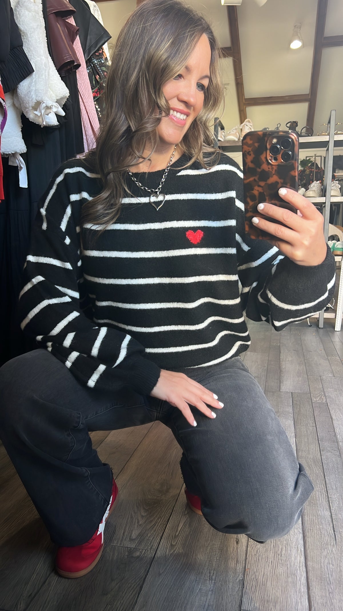 My Hearts Locked Up in Stripes Sweater