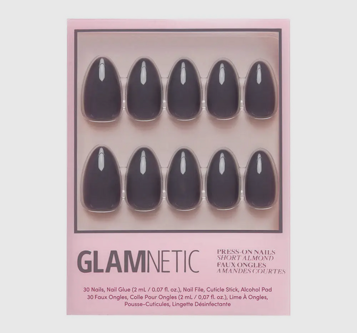 Ash Gray Press On Nails Short Almond