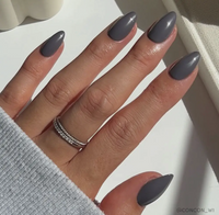 Ash Gray Press On Nails Short Almond