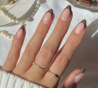 Chocolate Press On Nails- Brown French Tip