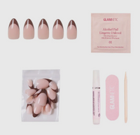 Chocolate Press On Nails- Brown French Tip