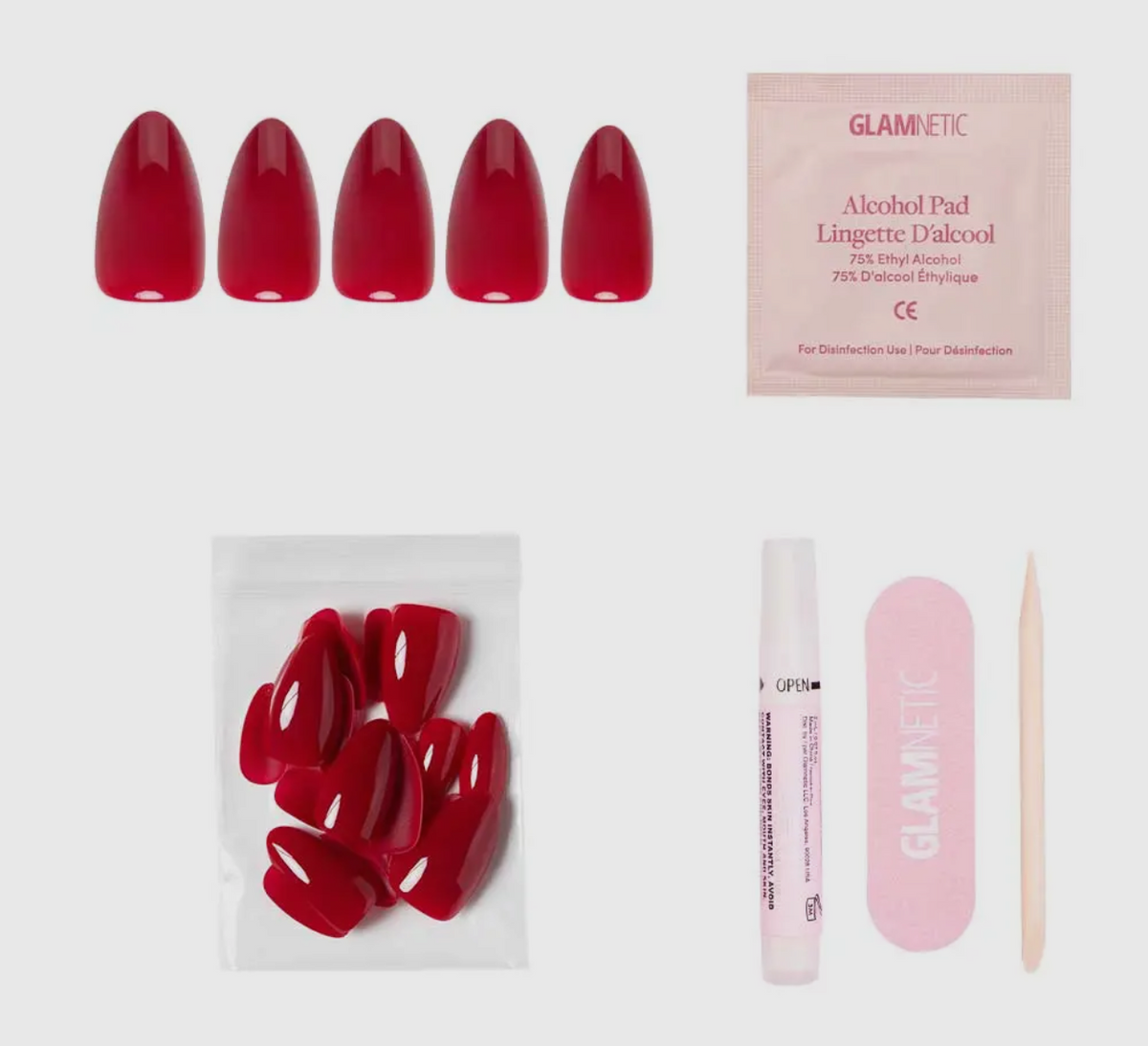 Classic Red Press On Nails Short Almond