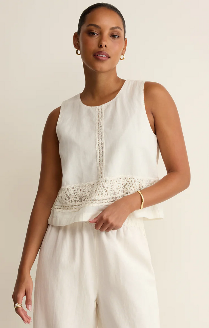 Sloane Embroidered Top White