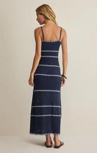 Catamaran Striped Maxi Dress Twilight Blue