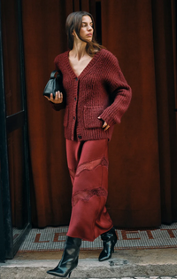 Whitmore Oversized Cardigan - Velvet Rouge