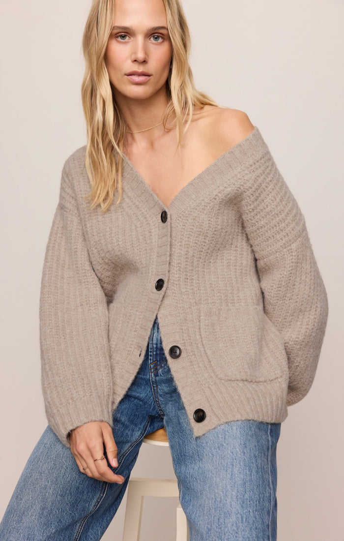 Whitmore Oversized Cardigan - Light Khaki
