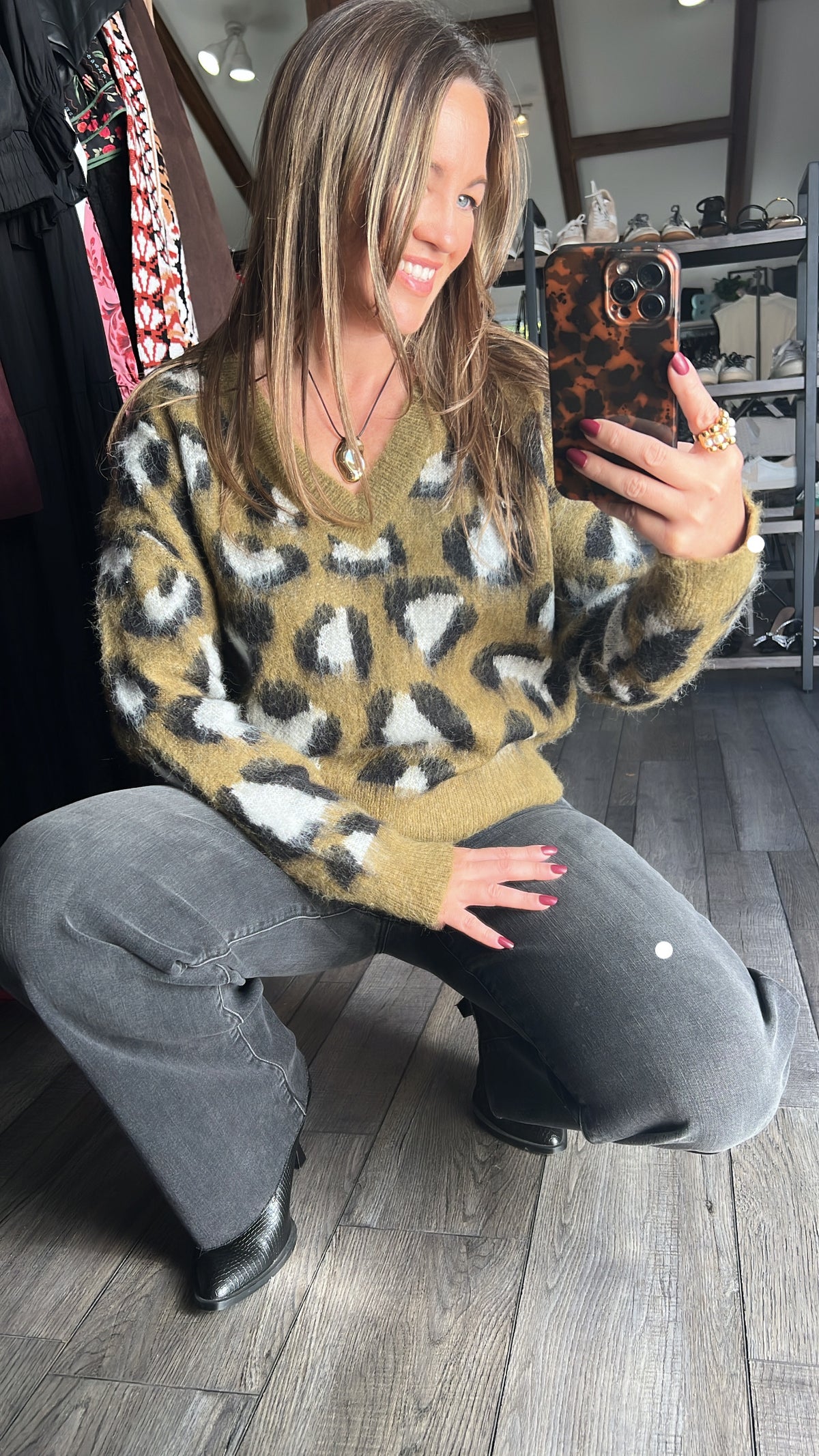 Olive Animal Sweater