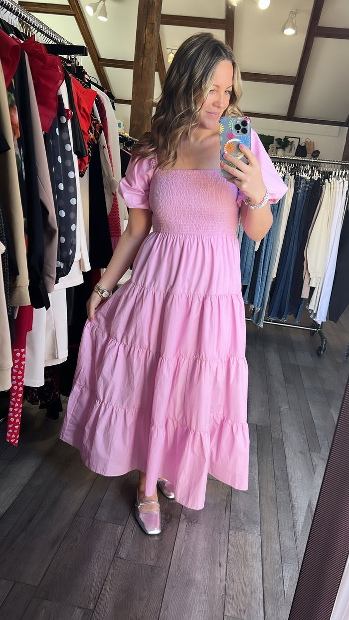 Sweet Caroline Dress-Baby Pink