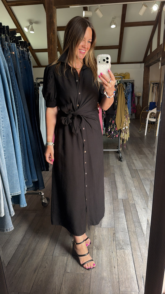 Black Side Tie Dress