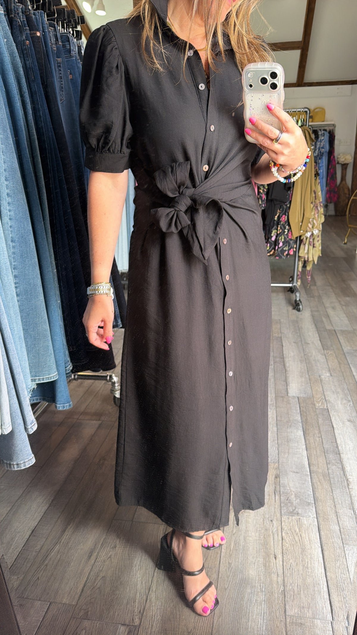 Black Side Tie Dress