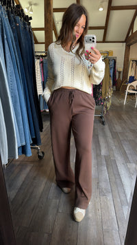 Ecru V Neck Sweater