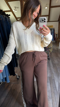 Ecru V Neck Sweater