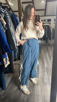 Blue Parachute Tie Pants