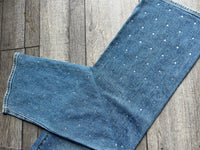 Rhinestone High Rise Vintage Straight Jean