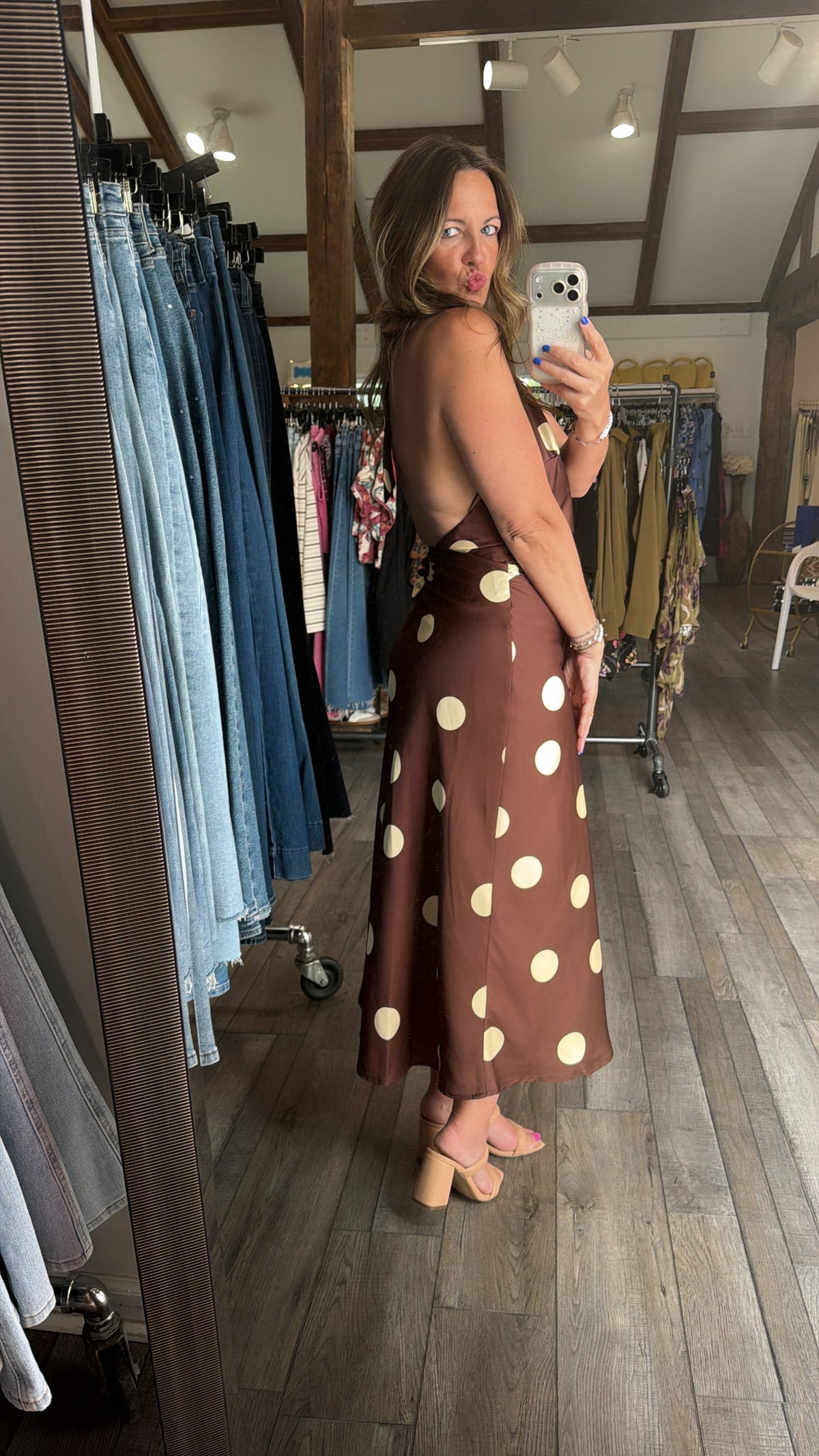 Vivian Halter Neck Polka Dot Dress
