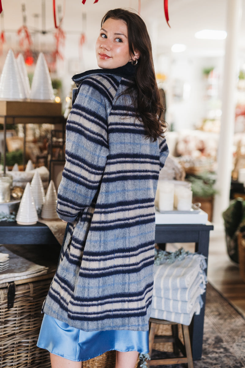 A-Line Avenue Plaid Coat