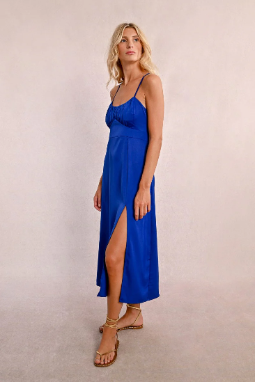 Clarisse Cobalt Blue Midi Dress