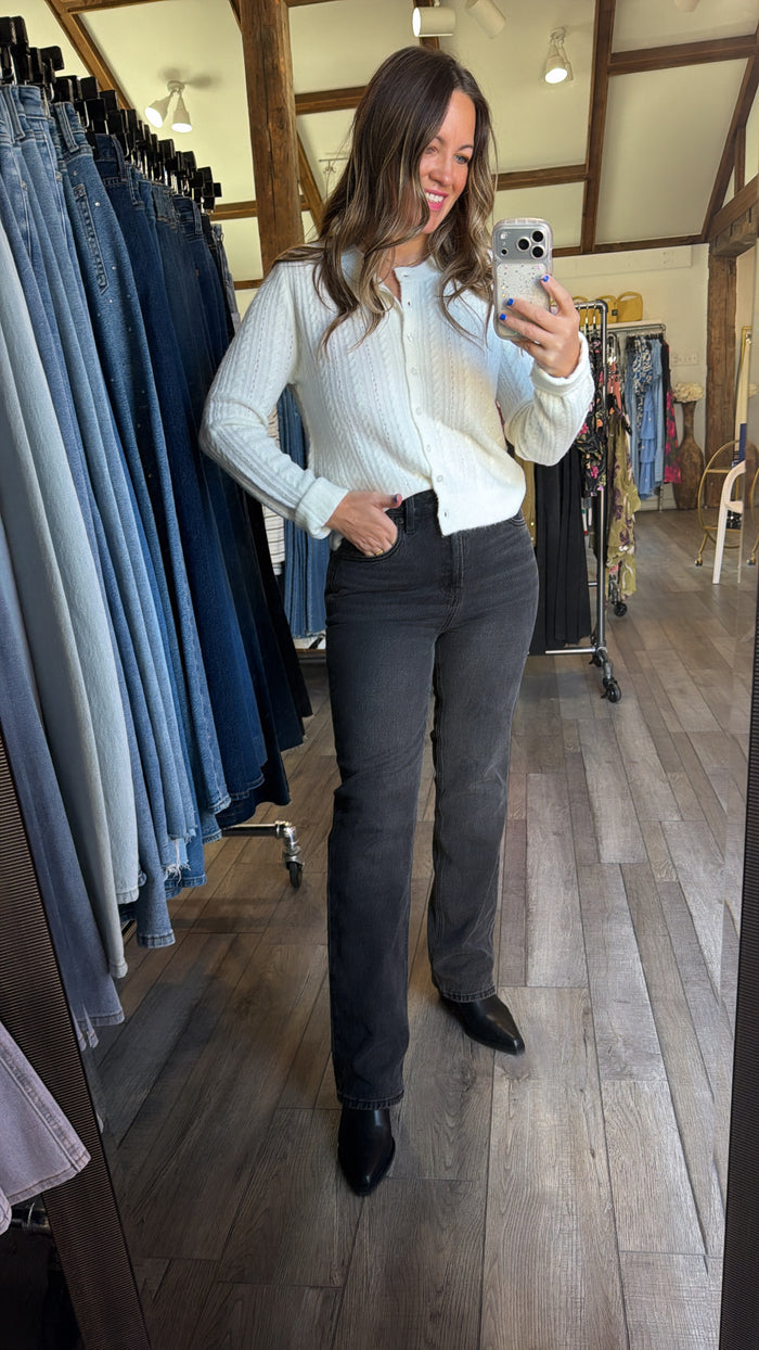 Medina Pointelle Cardigan - Cloud
