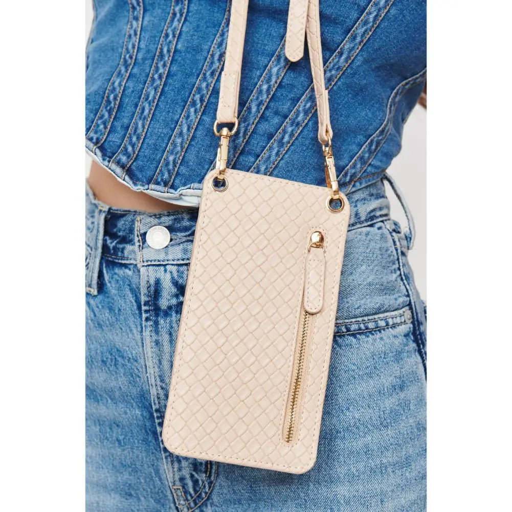 Claire Woven Cell Phone Crossbody Blush Claire Woven Cell Phone Crossbody Blush