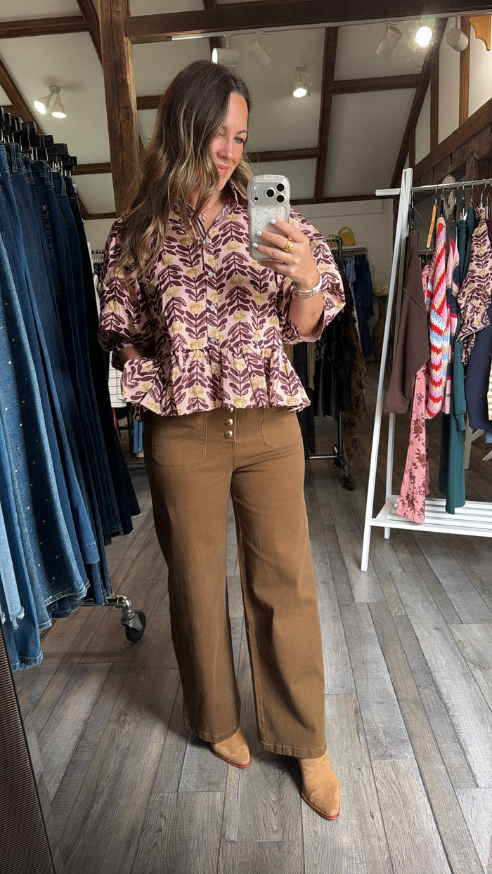 Blush & Bordeaux Top