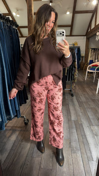 Raw Edge Chocolate Brown Sweater